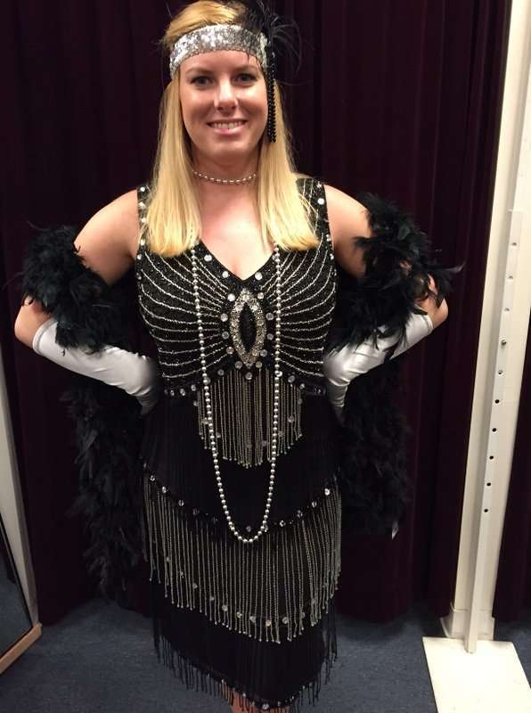 1920's Black and Silver Beaded Dress