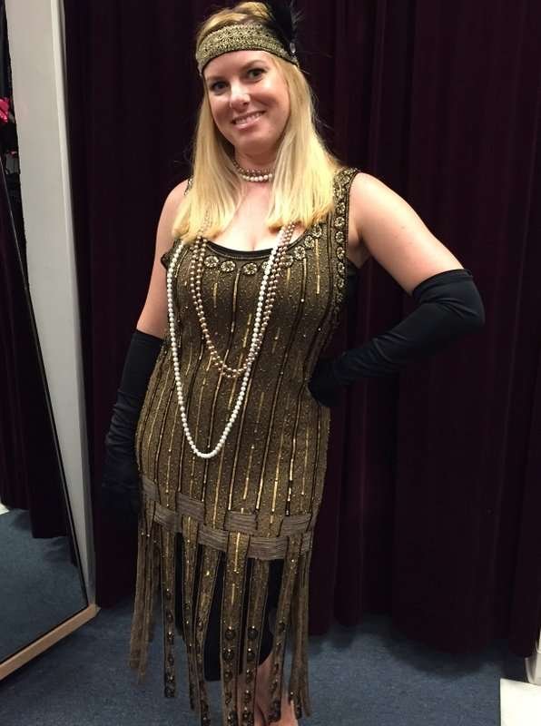 1920's Gold and Black Beaded Dress